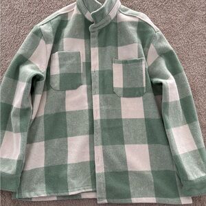 Green and White Plaid Jacket